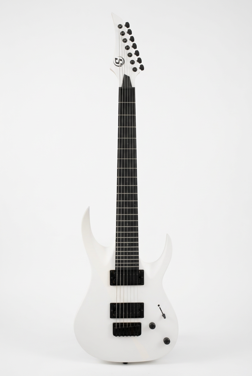 S by Solar AB4.7C 7 String Guitar- White Matte