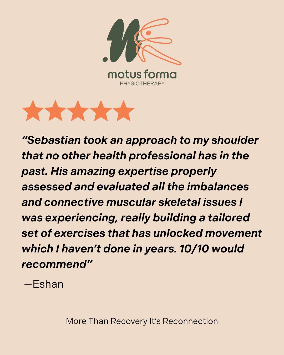 Rehab that actually gets to the source of the problem, not just managing symptoms 🧠 
Thanks for the recommendation Eshan 🙌