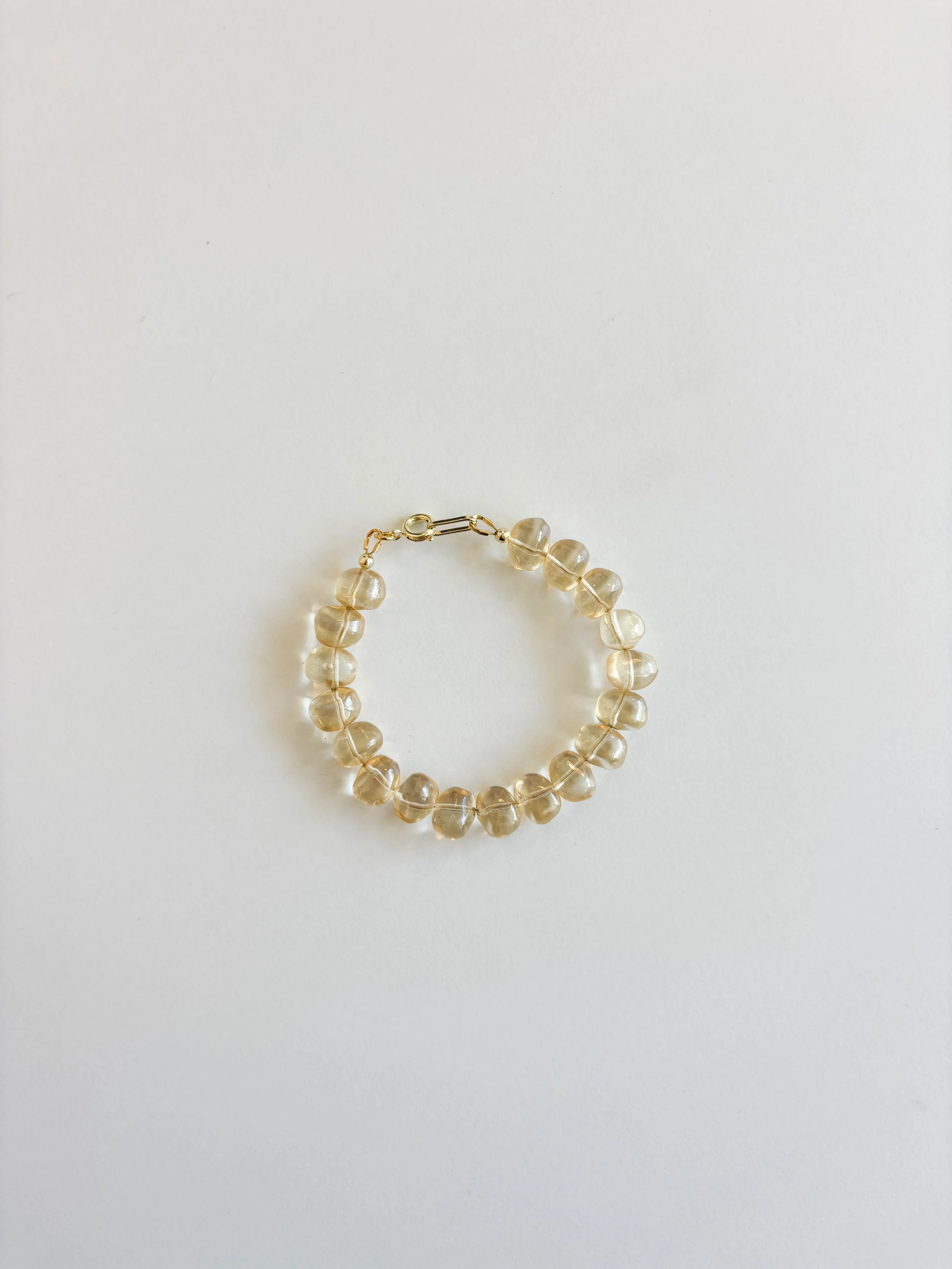 Chunky Light Amber Glass Bracelet