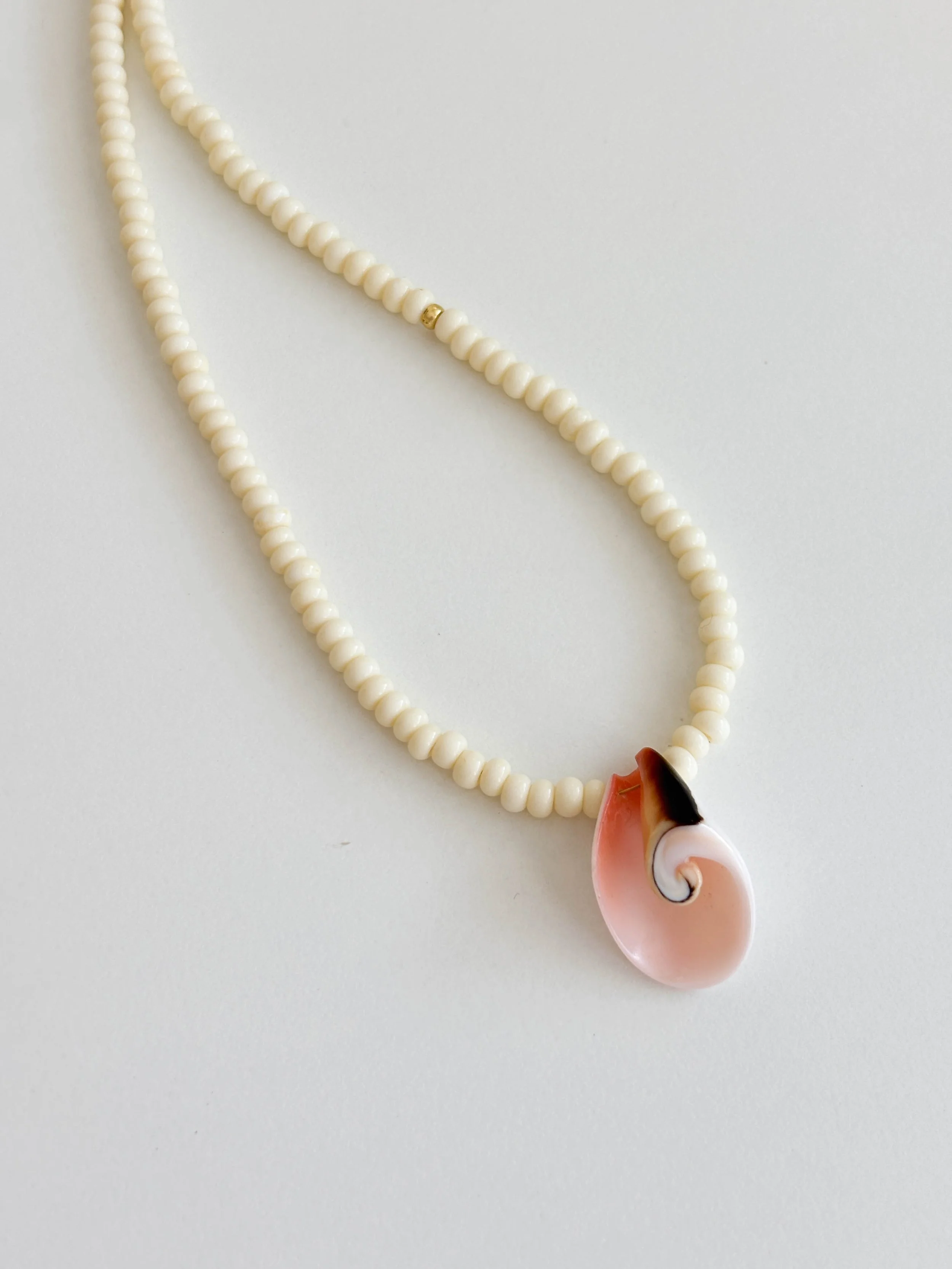Pink Shell + Cream Necklace
