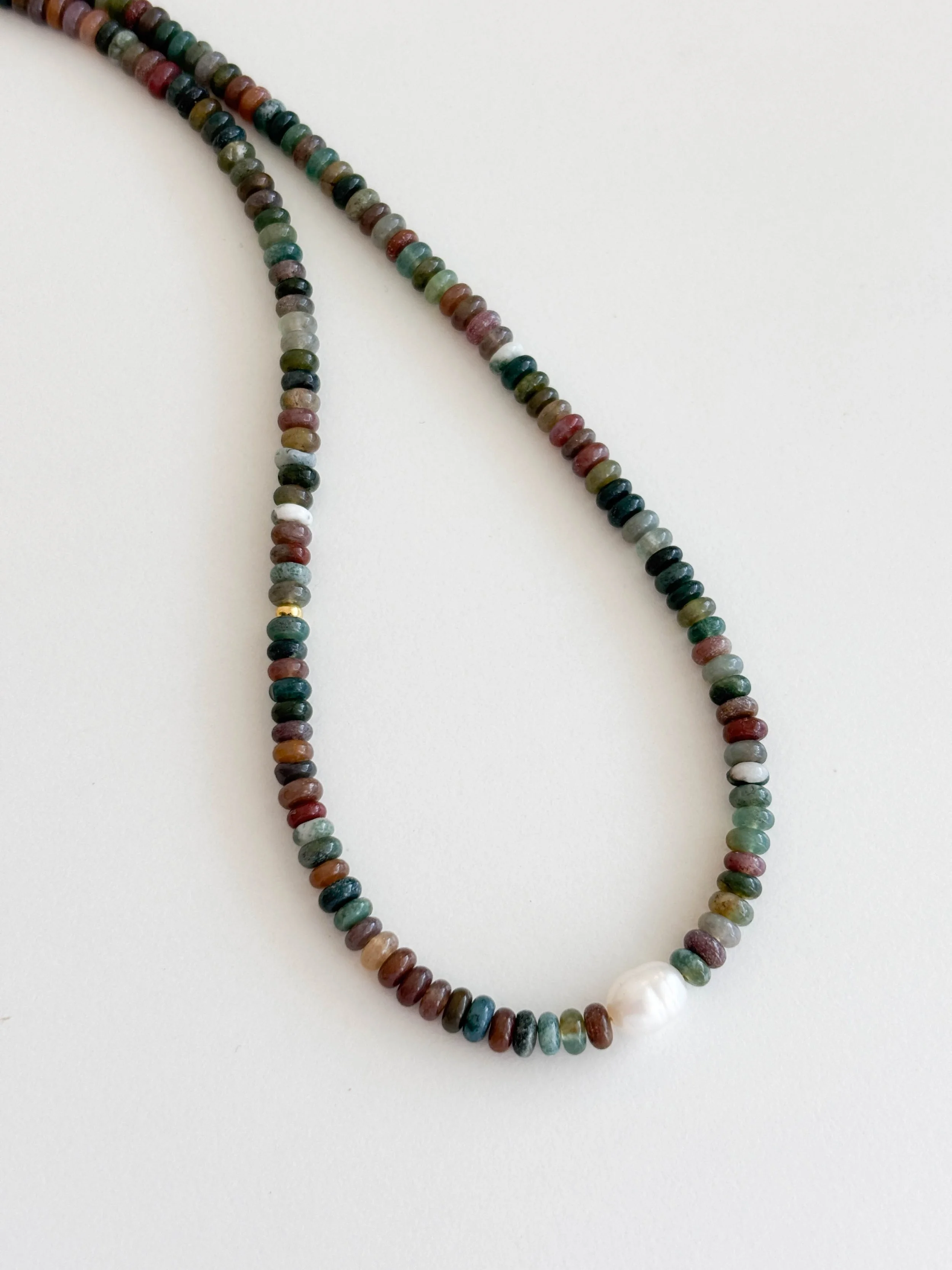 Indian Agate & Pearl Necklace