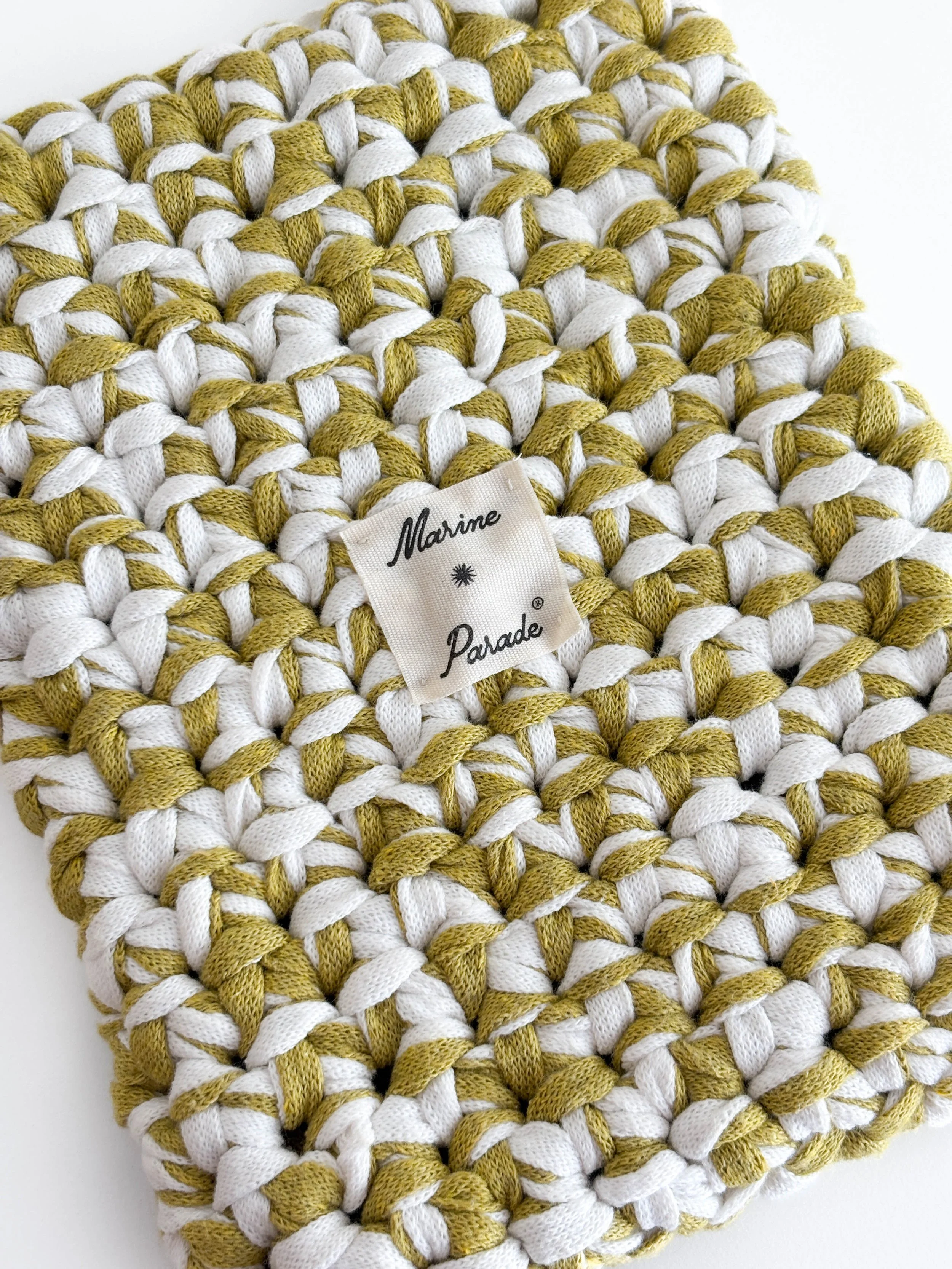 Handmade Crochet e-Reader Sleeve | White + Green
