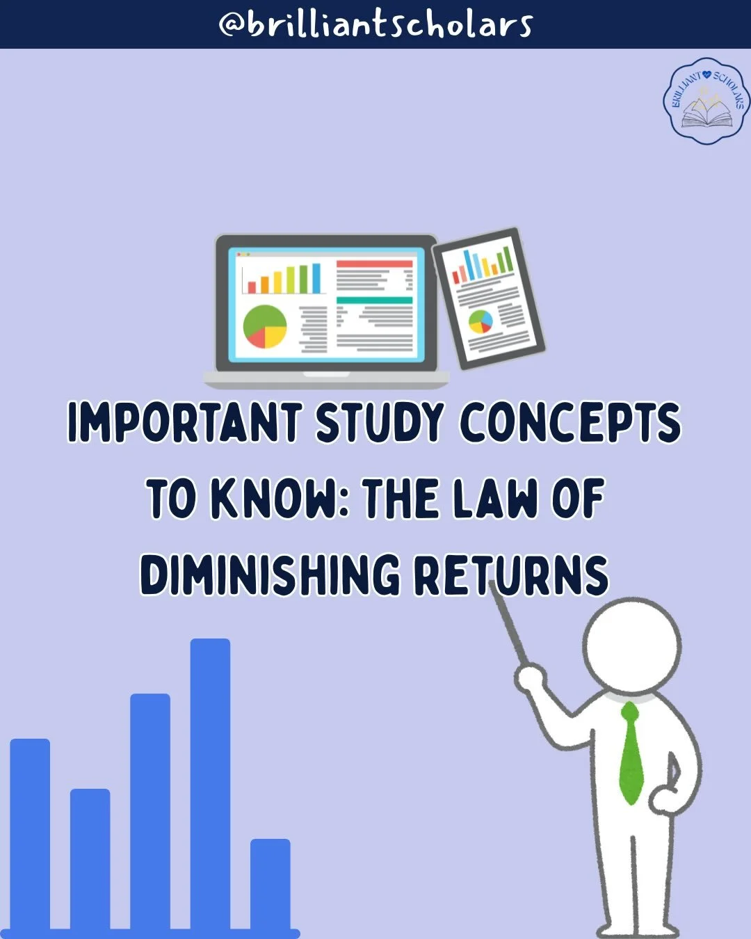 More studying doesn&rsquo;t always mean better results 📉
The law of diminishing returns reminds us that breaks and strategy matter just as much as effort.

&mdash;

#StudyTips #StudentSuccess #BrilliantScholars #AcademicGrowth #LearnSmart