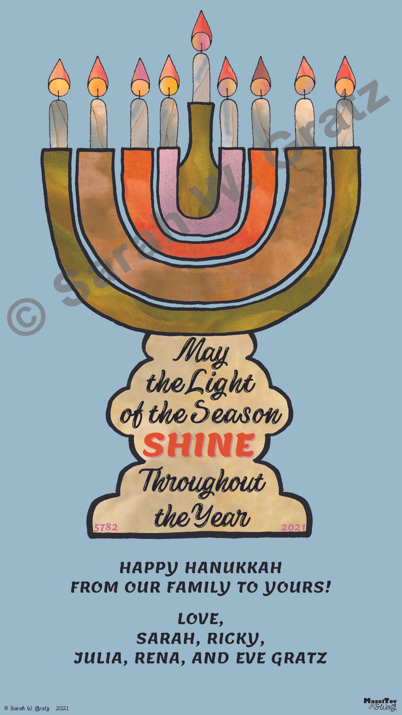Light of the Season Shine Hanukkah Card Design