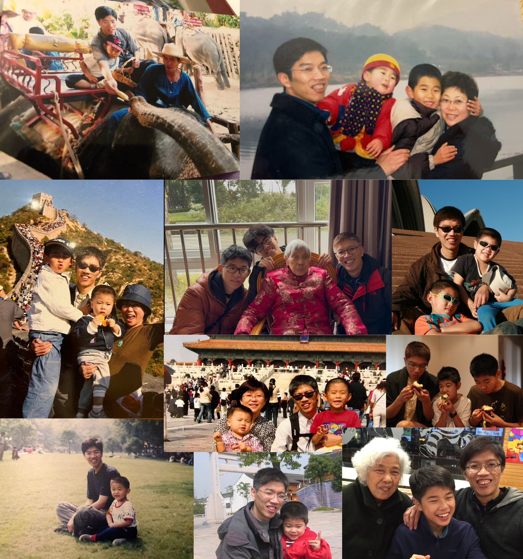 collage of family photos.