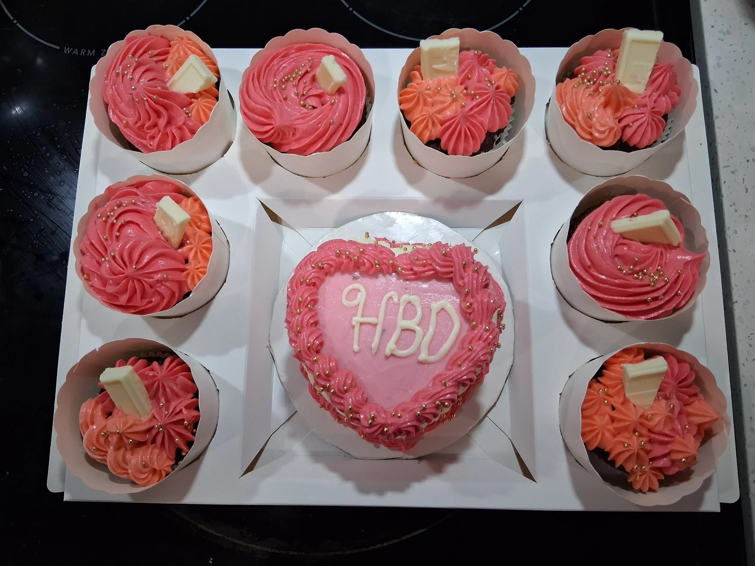 Valentines Day Bento Box with 8 Cupcakes $70 and up