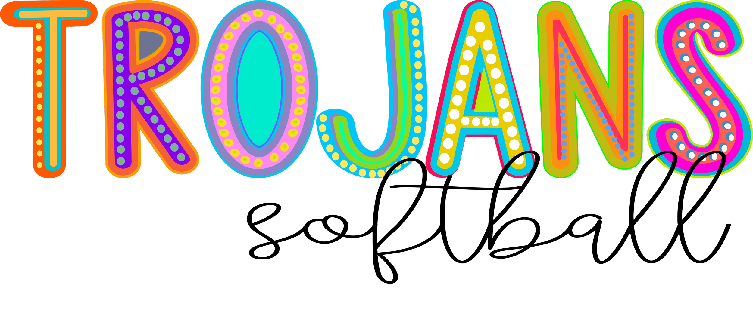 Trojans Softball Marquee Font Black