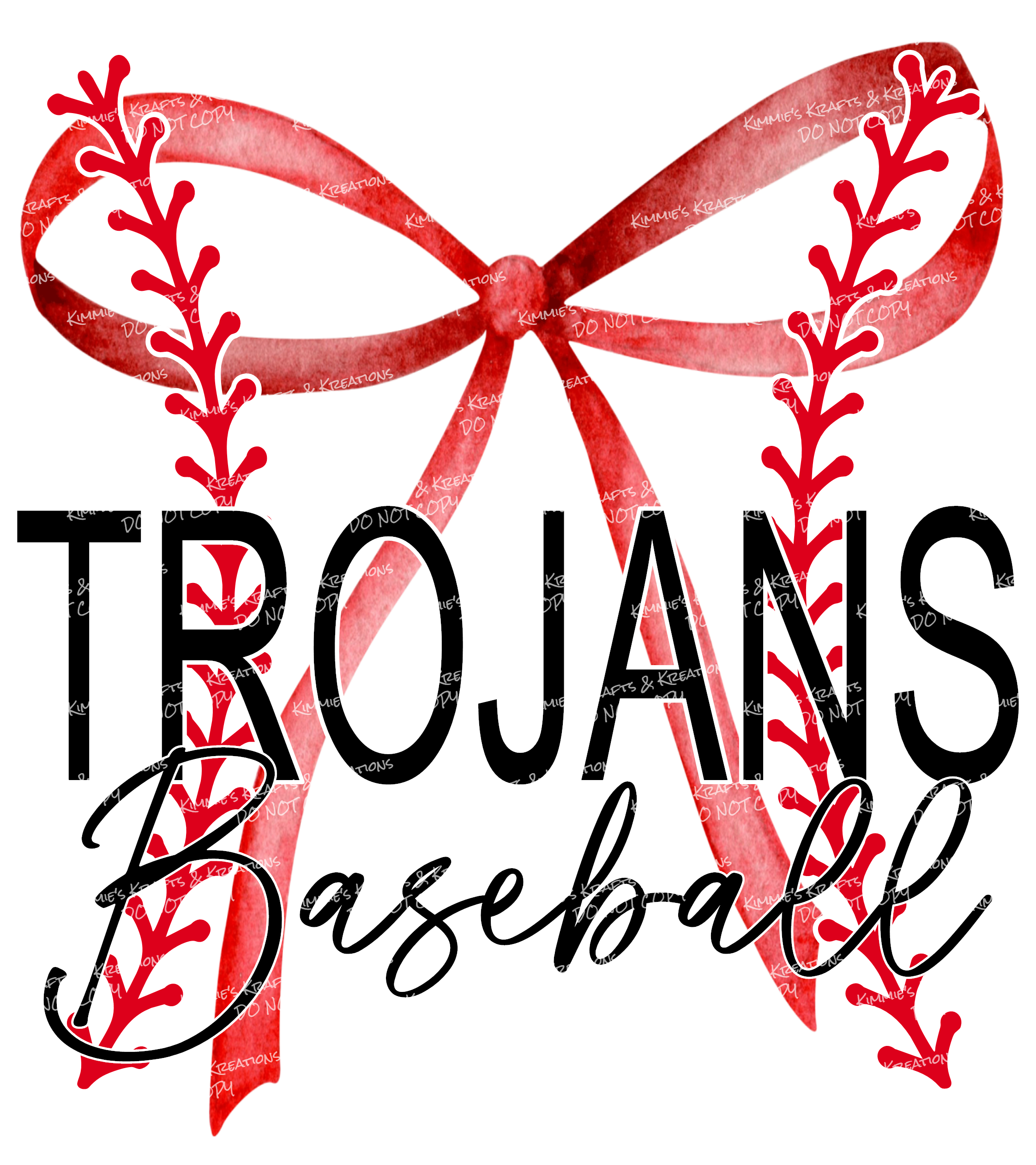 Trojans Baseball Bow