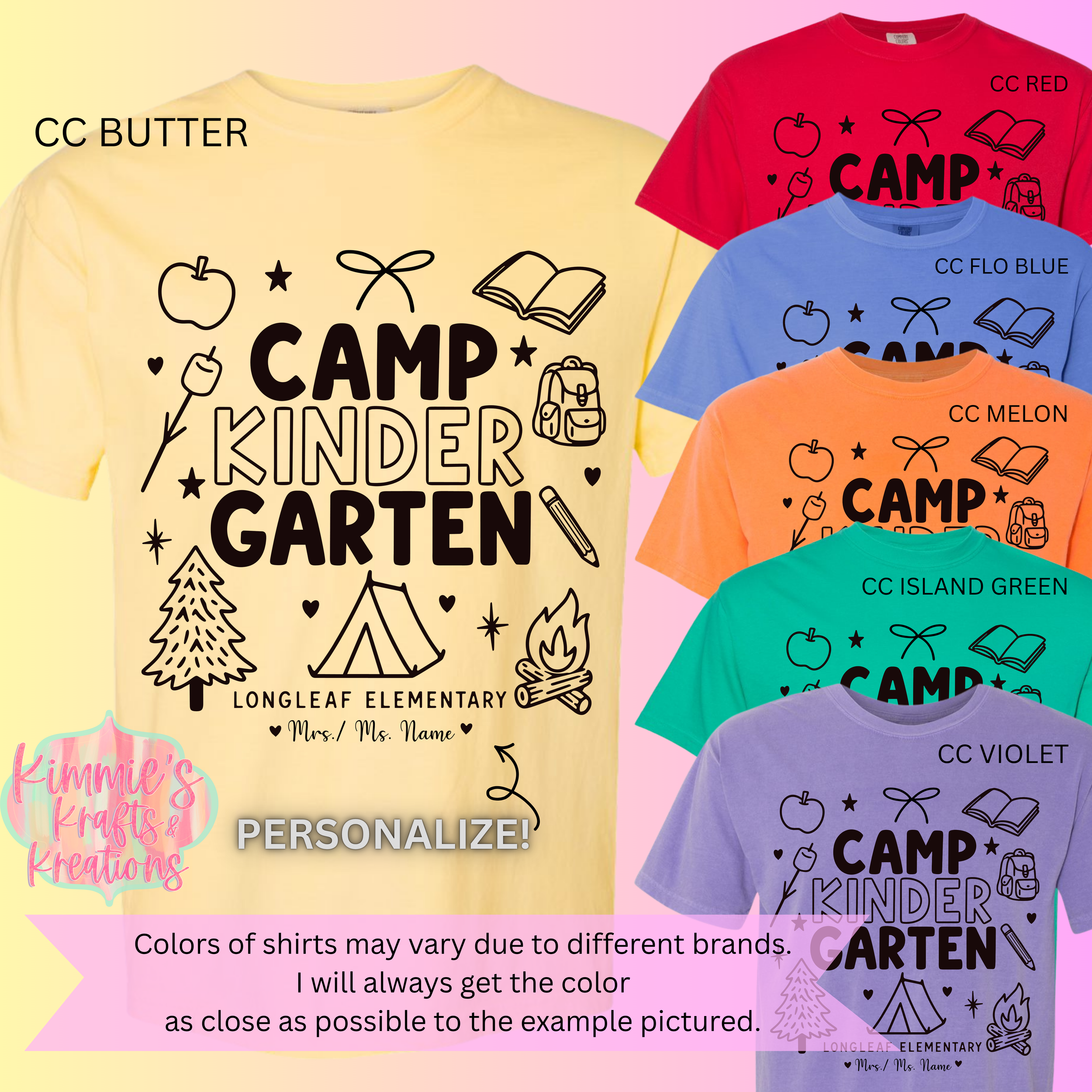 Longleaf Kindergarten Team Tshirt bundle
