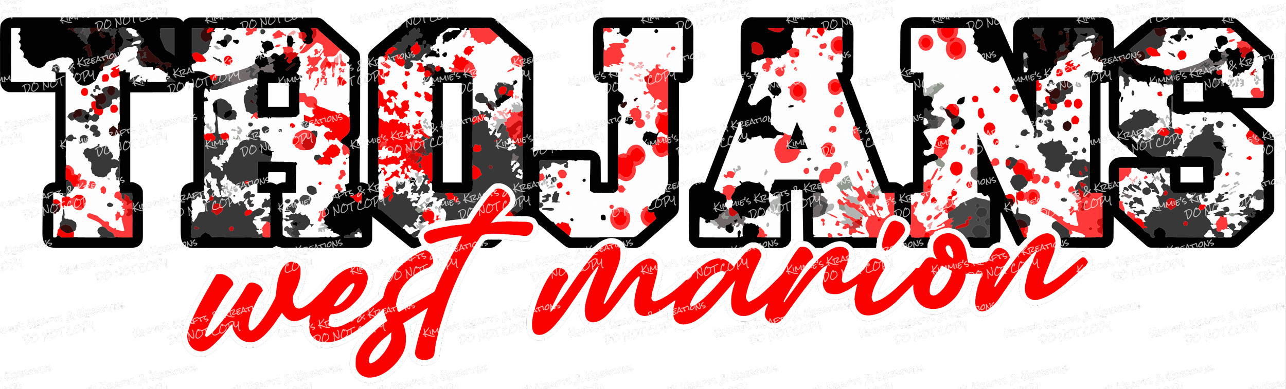 West Marion Trojans Splatter Paint