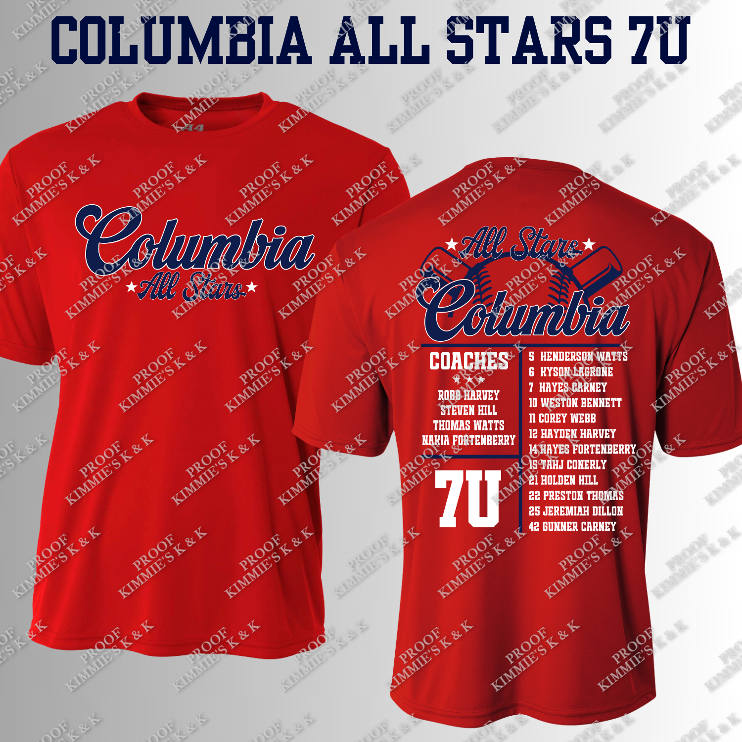 Columbia All-Stars 7U Fan Wear
