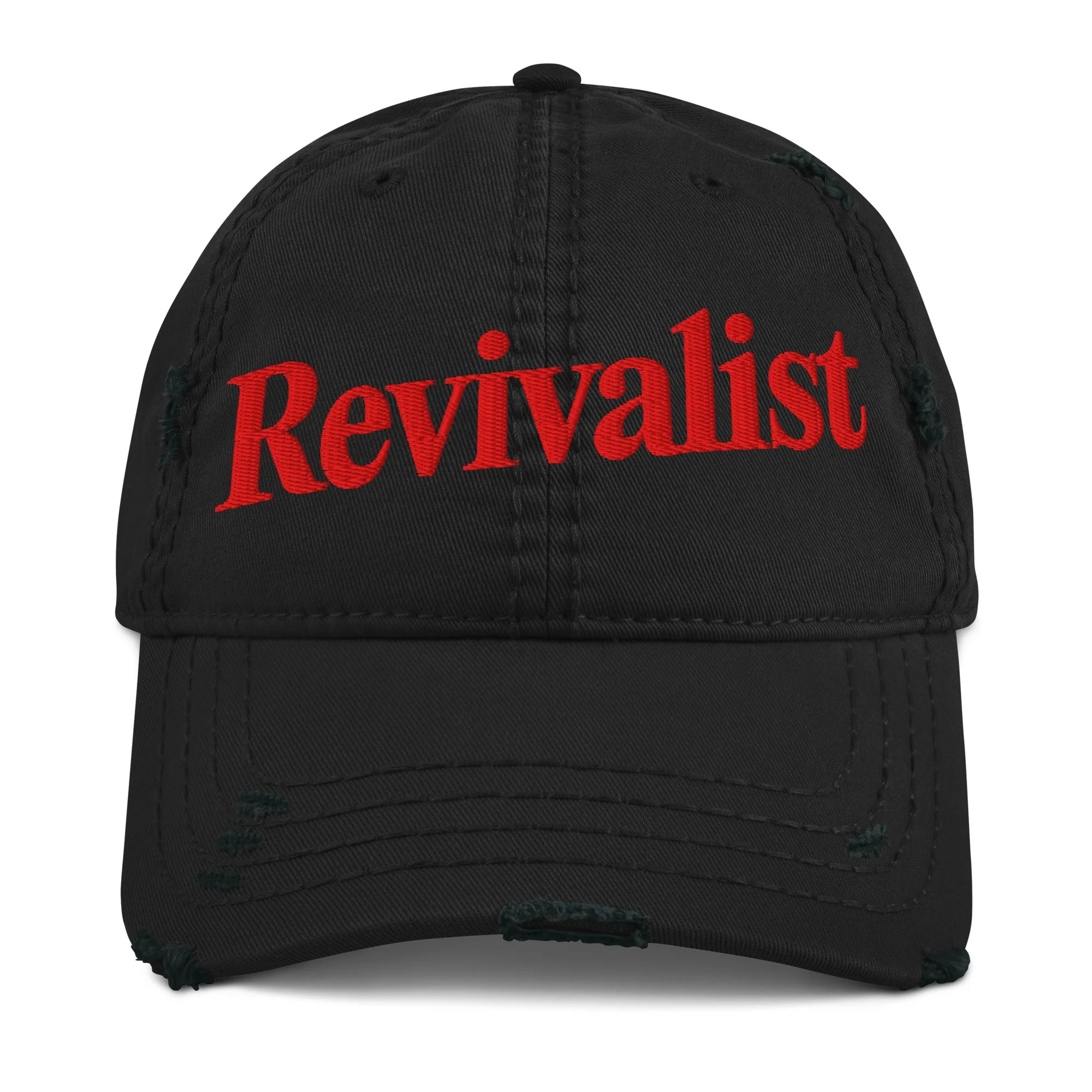 Revivalist embroidered tattered hat