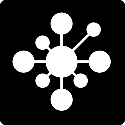 A diagram of a central circle connected to multiple smaller circles by lines, representing a network or relationship.