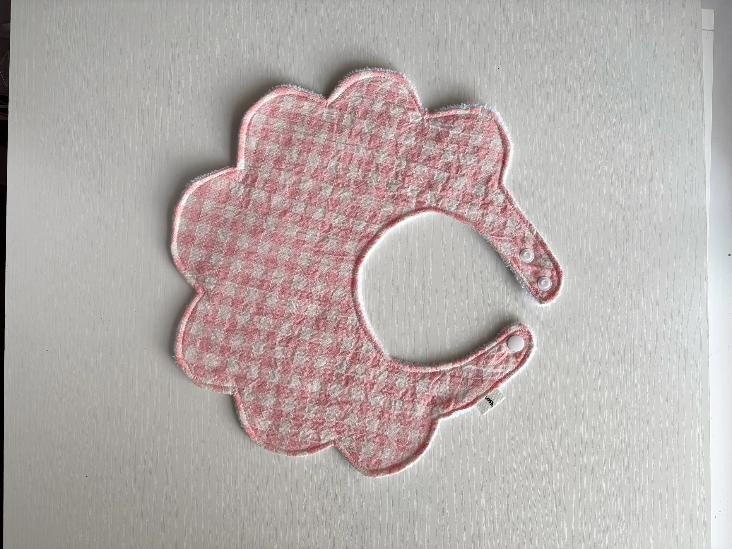 Pink Gingham Bib