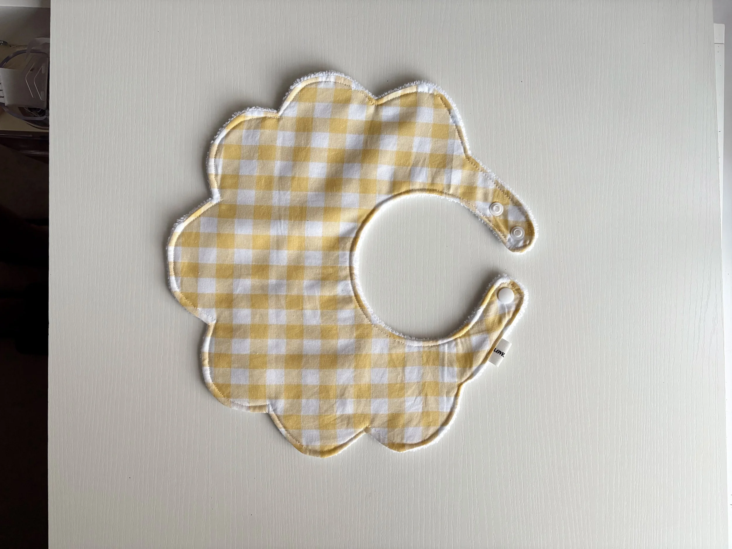 Yellow Gingham Bib