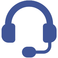 Blue headset with microphone