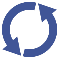 A circular arrow icon forming a continuous loop, often representing refresh, reload, or sync.