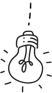 Line drawing of a light bulb