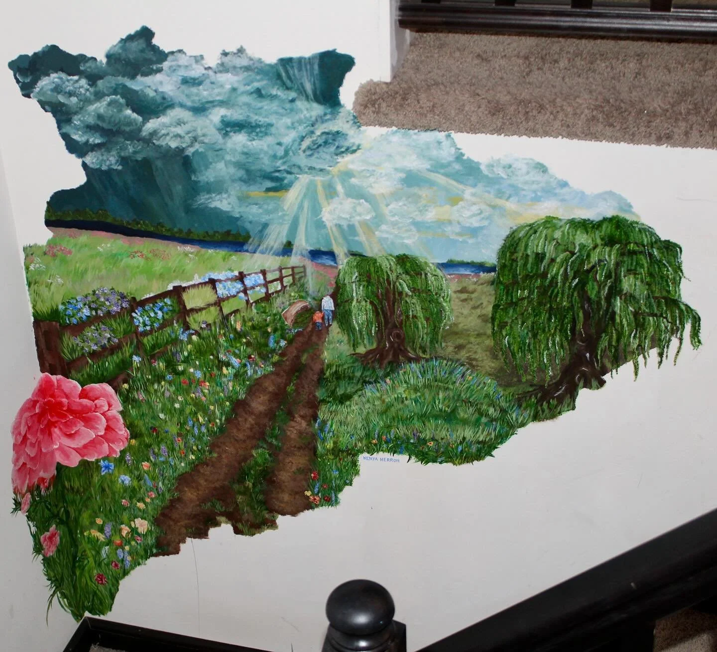 50+ hours of painting later, I painted a mural !
Thank you so much to @owascolakeretreat for trusting me with your home !