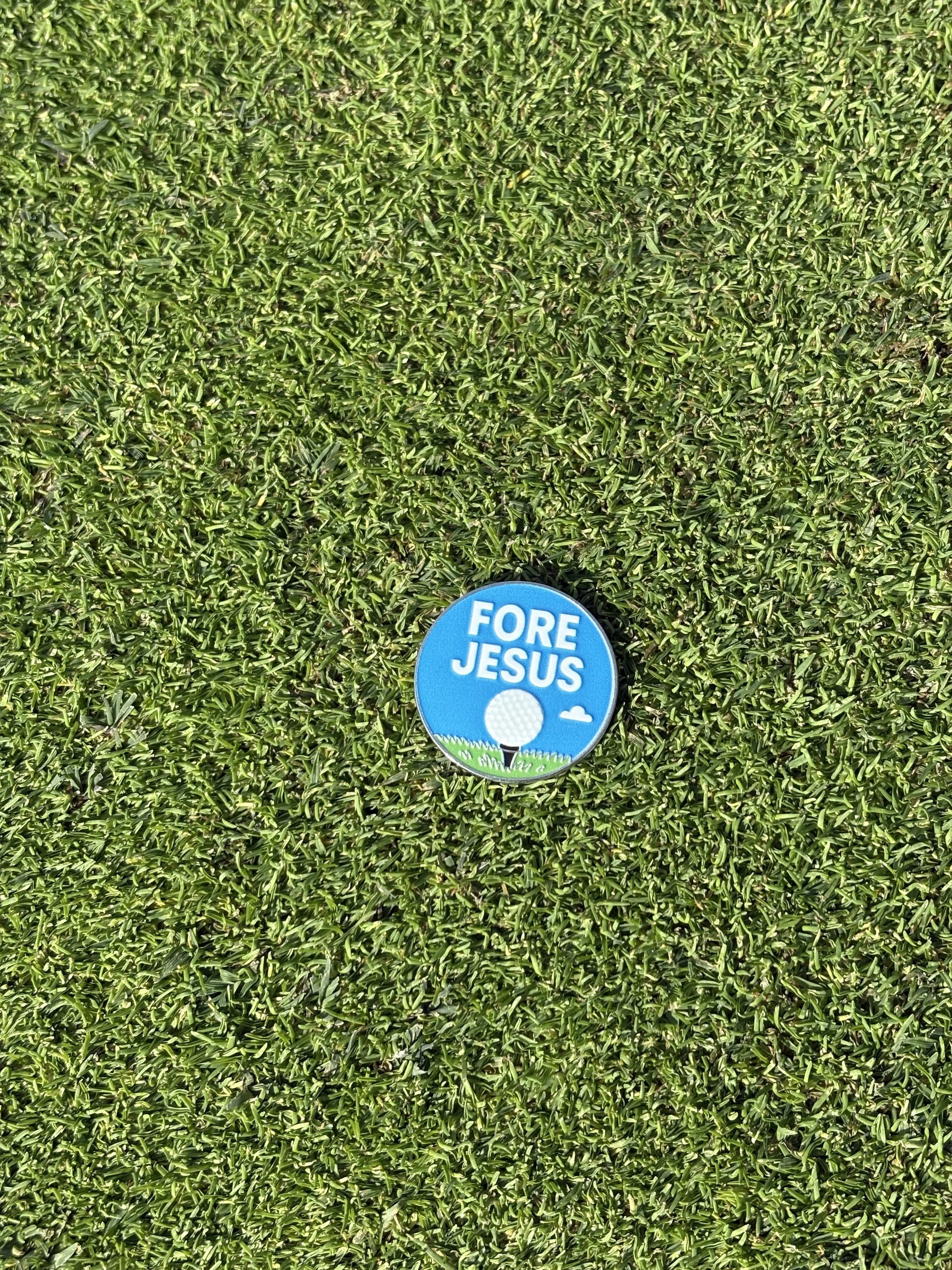 Fore Jesus Ball Marker w Hat Clip