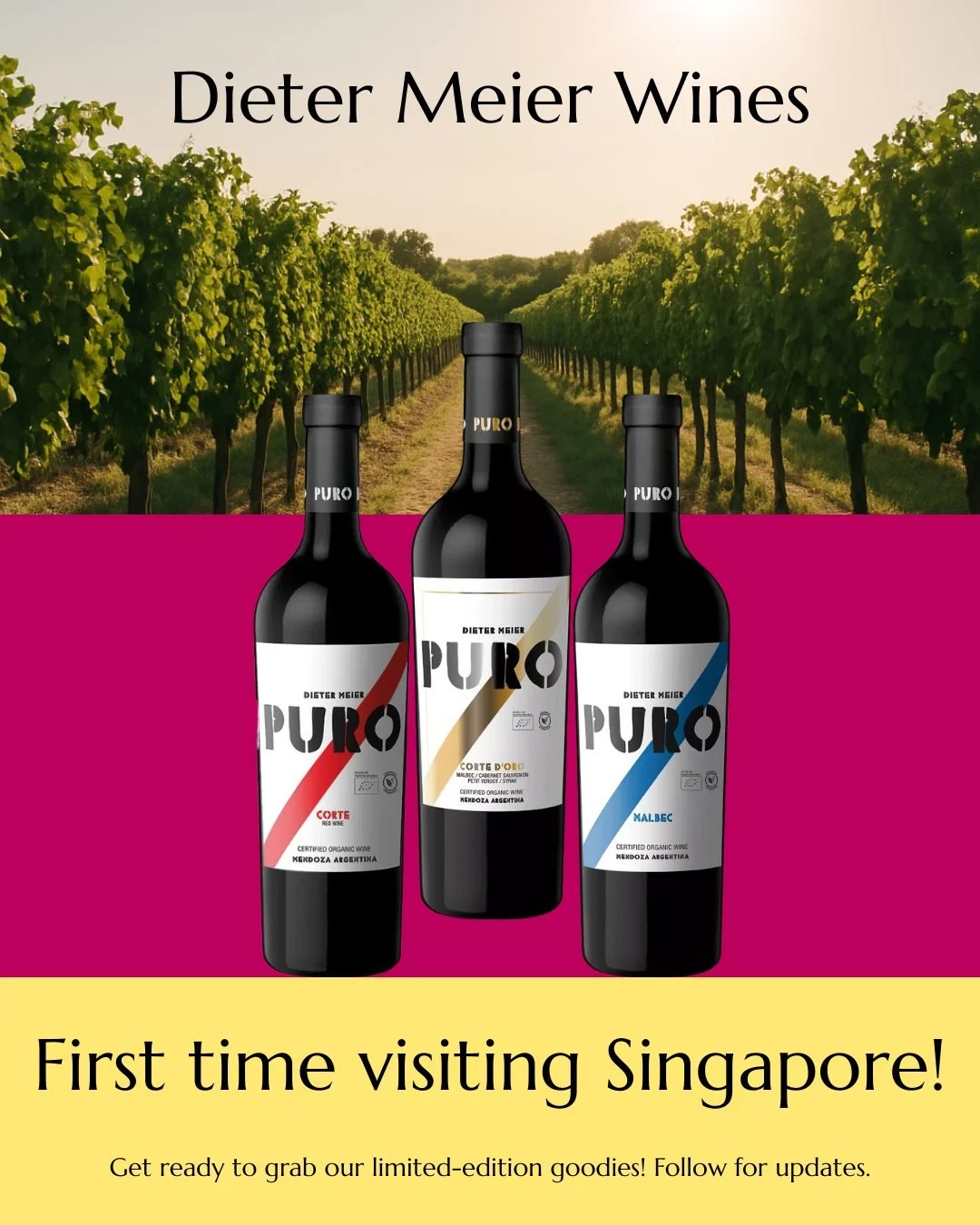 Dieter Meier Wines will be arriving in Singapore for the very first time&mdash;released as a limited-edition, small-batch selection. Crafted from organic and biodynamic vineyards in Mendoza, these wines reflect Meier&rsquo;s philosophy of purity, pre