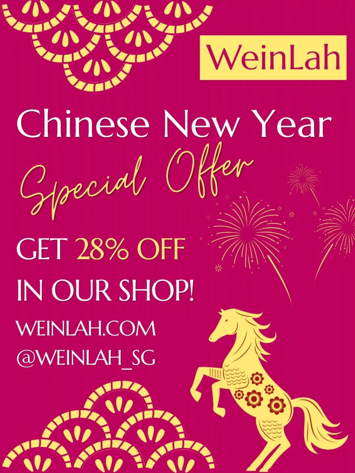 🧧 Huat&rsquo;s in your glass this CNY? 🧧

The Year of the Horse is almost here, and we&rsquo;re making sure your celebrations are fully stocked! 🐍✨

We&rsquo;ve slashed 28% OFF across our collection to help you usher in the prosperity. No codes, n