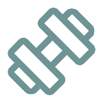 Icon of a dumbbell for fitness or gym.