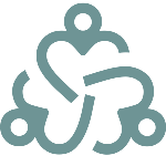Abstract heart and cloud design in grey on white background