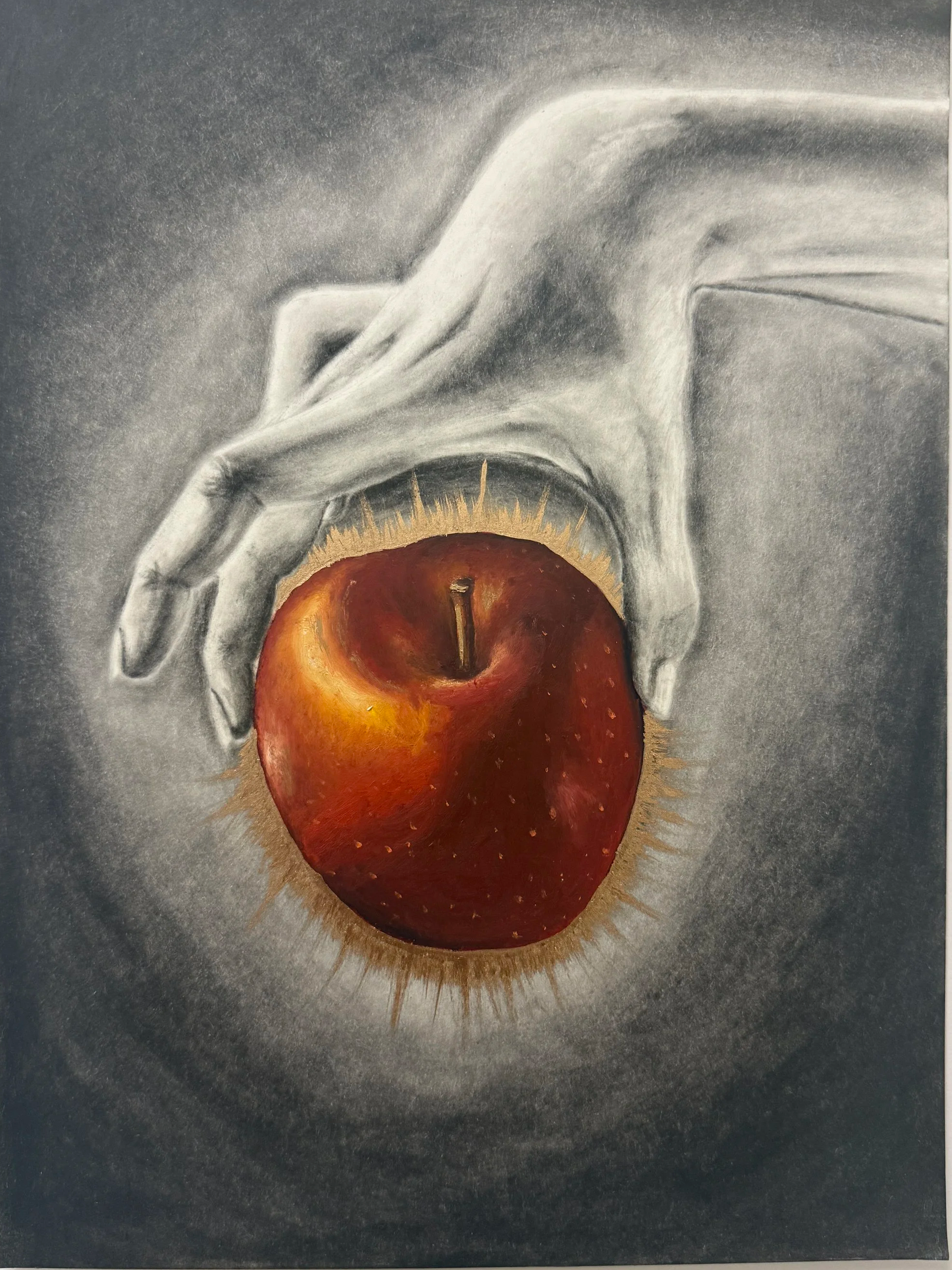 Temptation 
Pan pastel and oil paint on mix media
11"x14"
2025