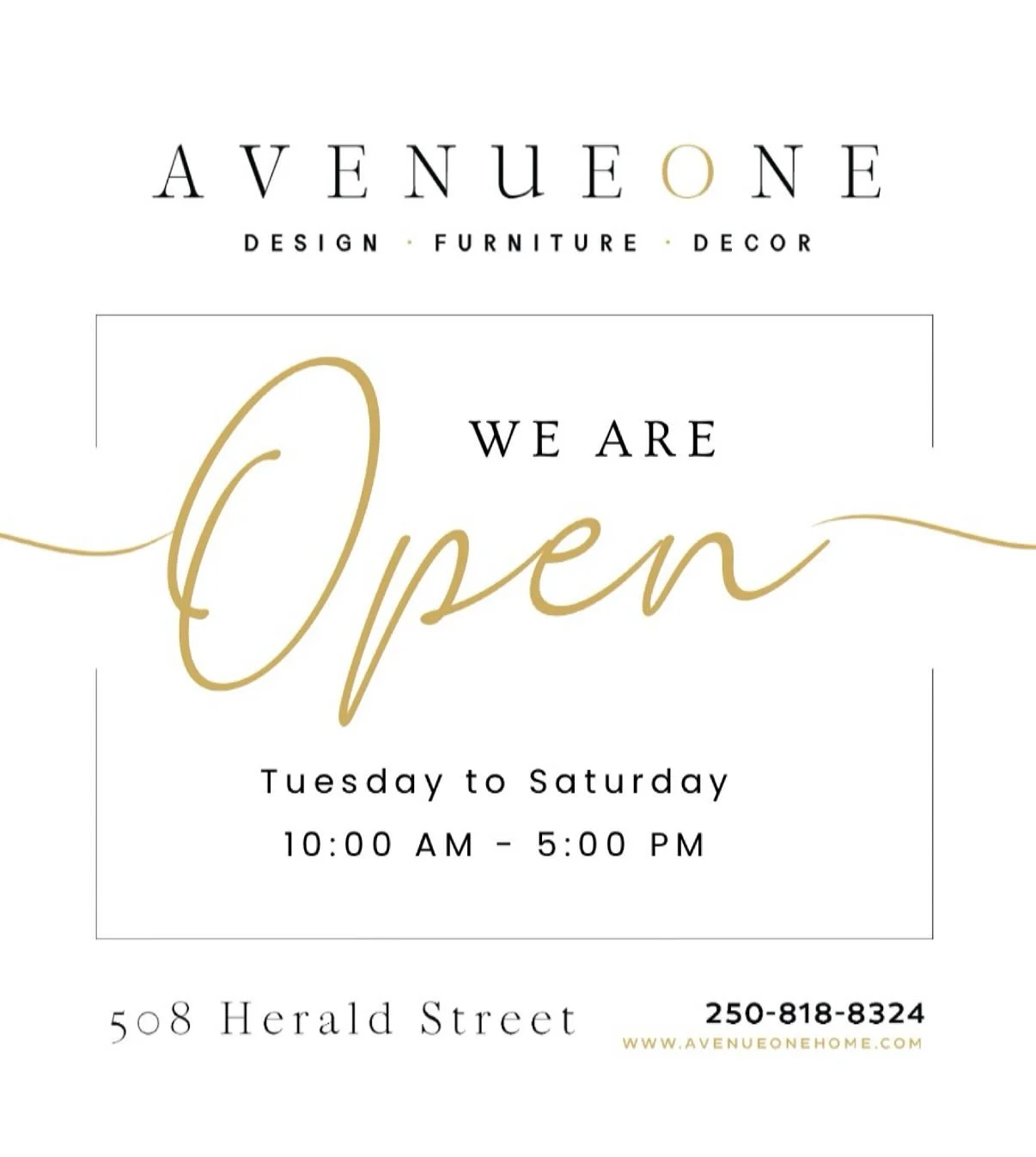 ✨ Discover Avenue One at 508 Herald Street &ndash; Where Design Meets Function ✨

Step into Avenue One, the heart of Victoria&rsquo;s Design District, where beautifully curated furniture and home decor await! Our showroom is more than just a space&md