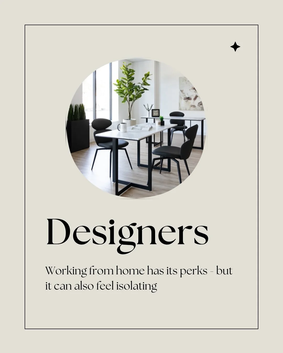 Designers&hellip;
Working from home isn&rsquo;t always inspiring - or client-ready.

Avenue One is exploring a curated downtown design workspace for interior designers who want more:

- A professional place to work

- Client-ready, beautifully styled