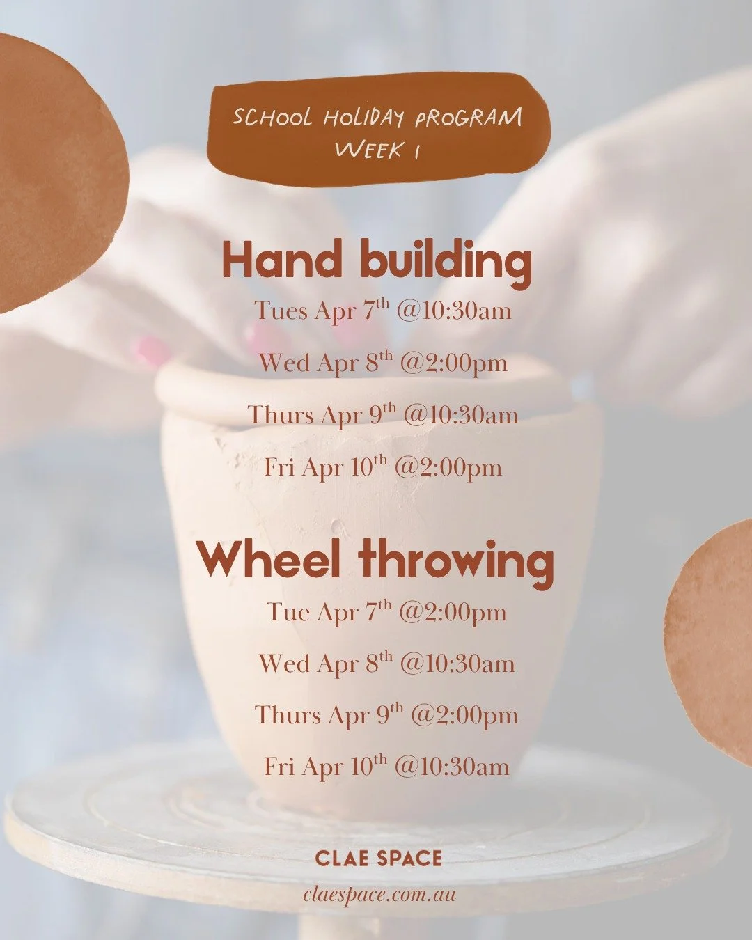 Term 1 of school is over 👏 So this can only mean one thing...

School Holidays are here 🎉 Hope everyone gets some fun, chocolate and rest this Easter weekend 🐰🐣

We are back in the studio next week with our ever popular School Holiday sessions! S