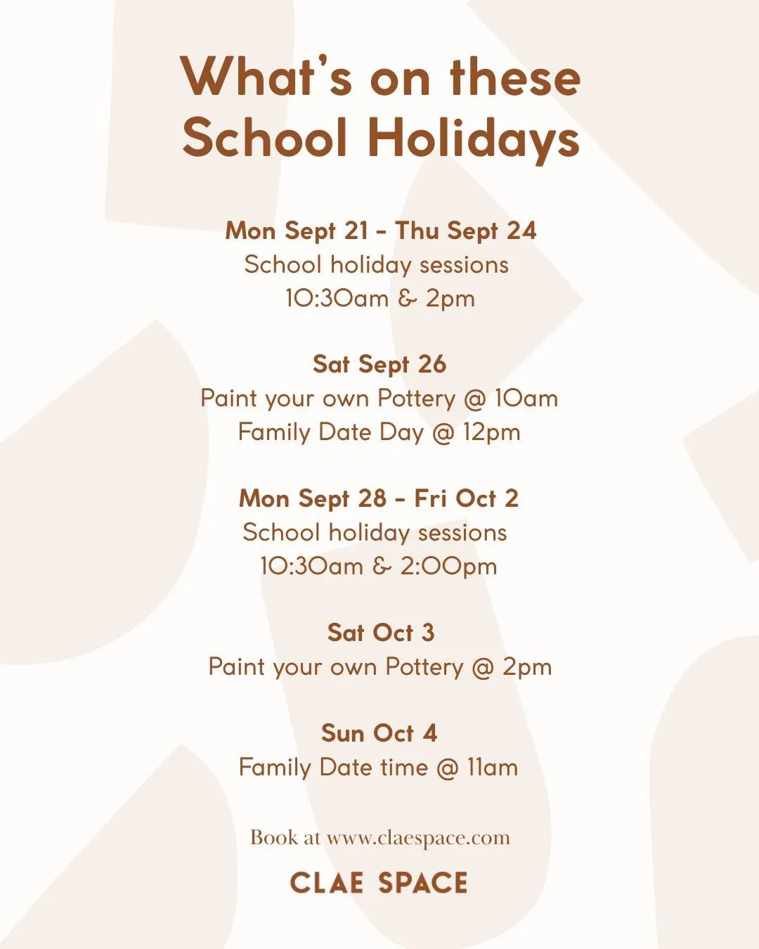 We are off and ready to get into the creative vibes next week 🌟 School Holidays are nearly upon us and it's time to book the kids into some fun activities for them to explore, unwind and create!

We can't wait to welcome you to the studio!

As alway