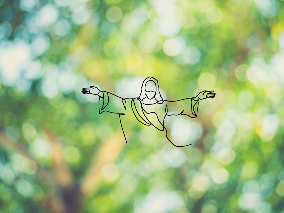 JESUS HUGGING NATURE BACKGROUND