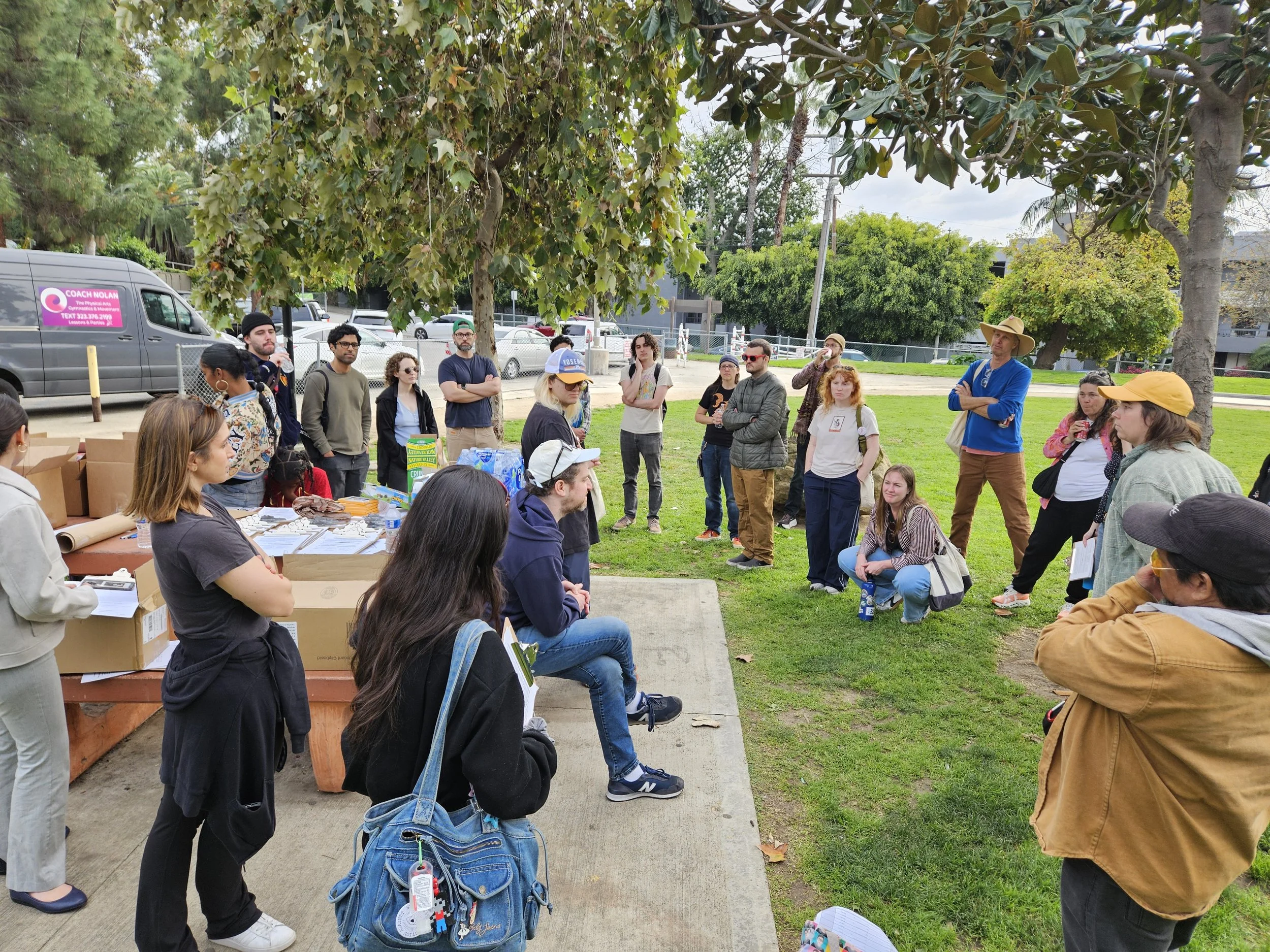 Candid photo of canvassing volunteers