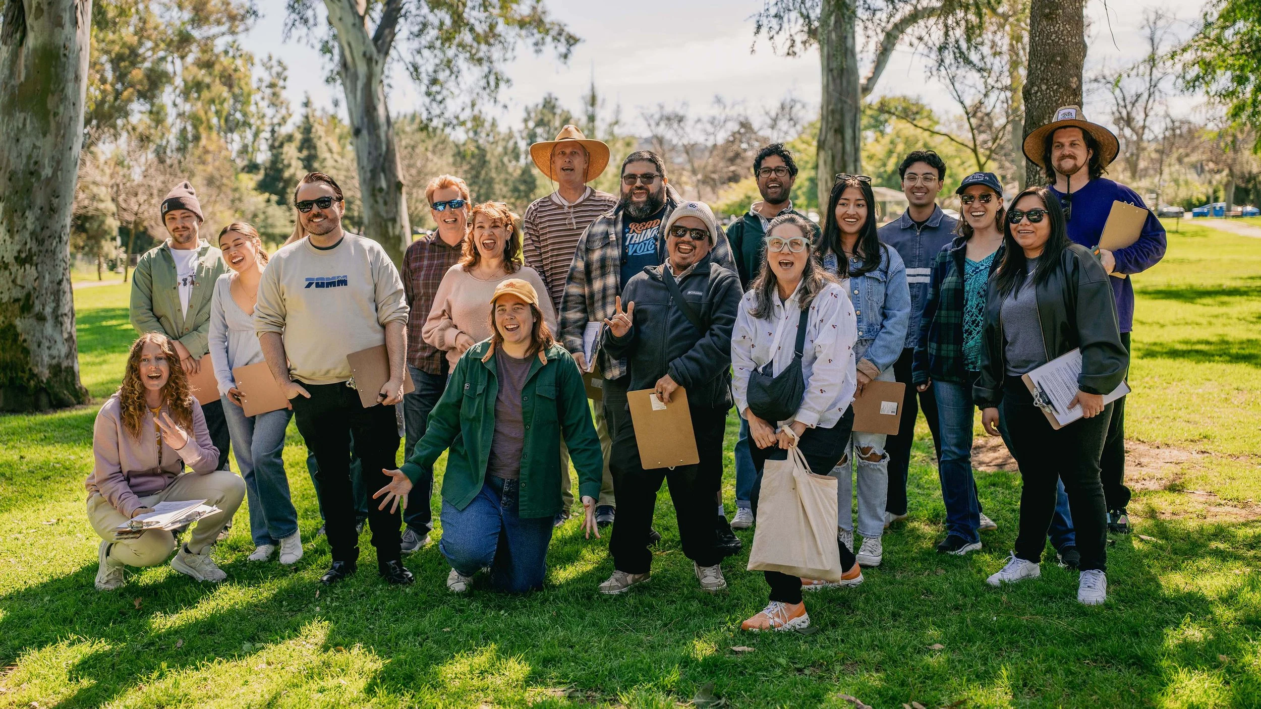 Group of volunteers canvassing
