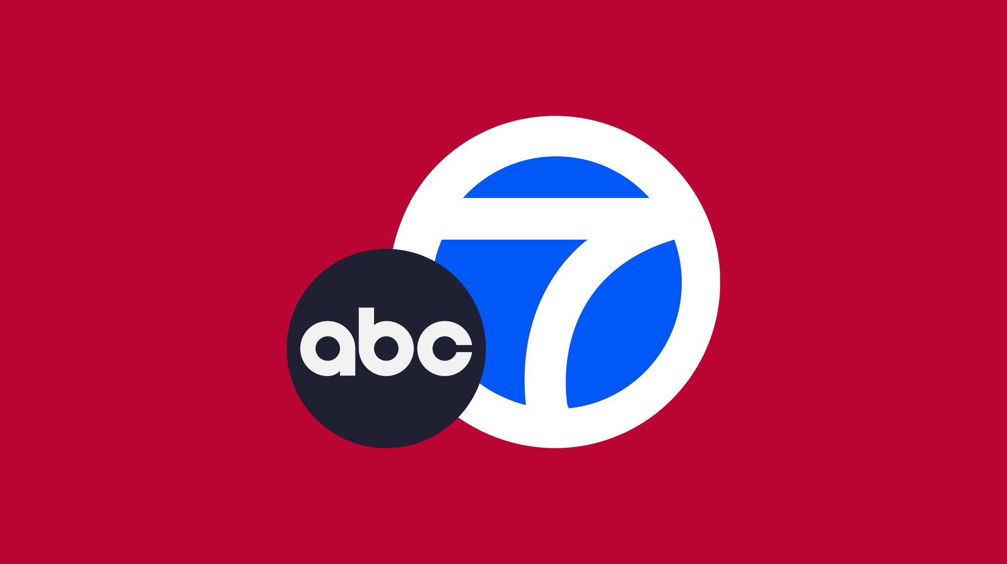 Logo of ABC 7 News with a red background, featuring the number 7 in blue and white, and the 'abc' logo in black and white.