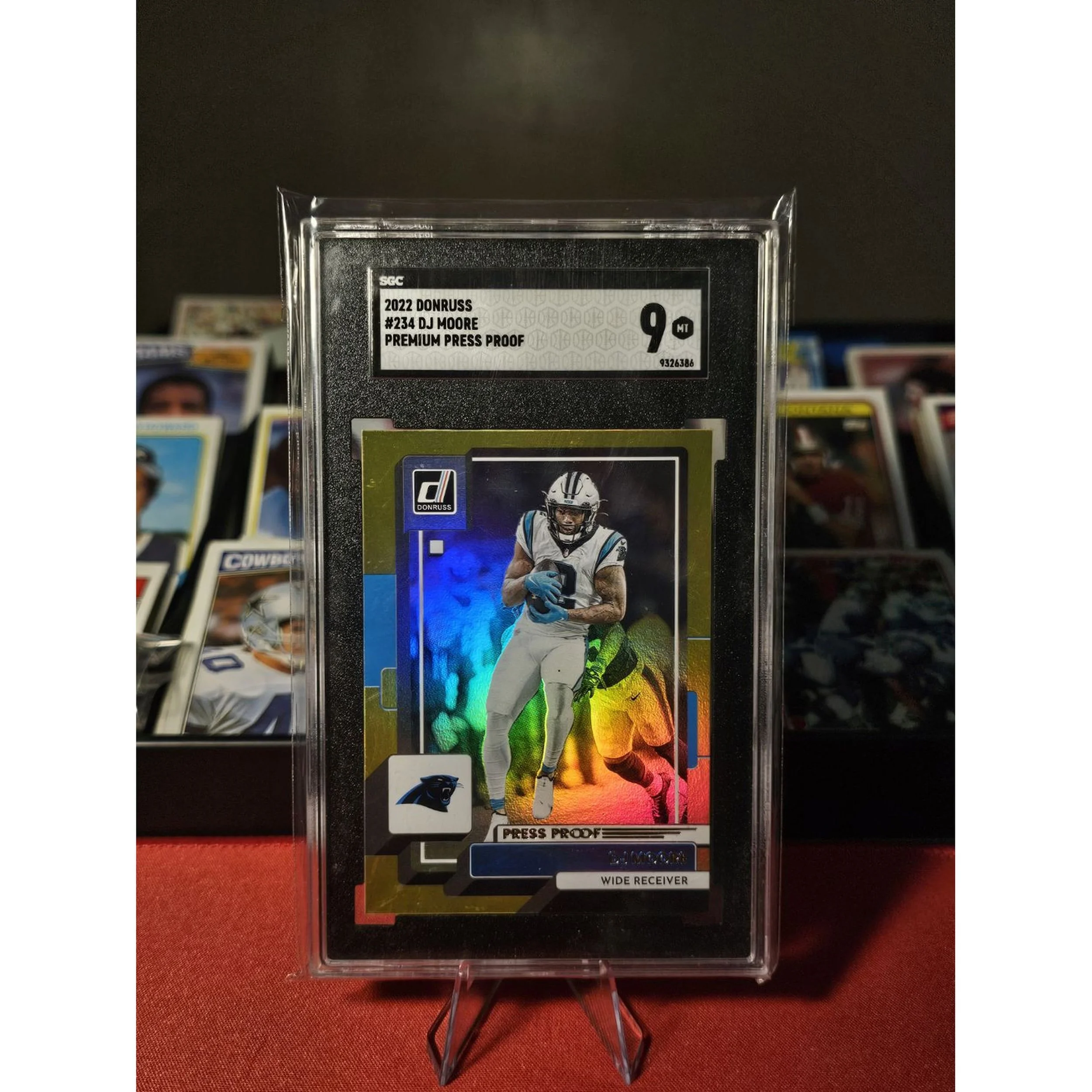 SGC Mint 9 2022 Panini Donruss #234 DJ Moore Premium Press Proof - Carolina Panthers