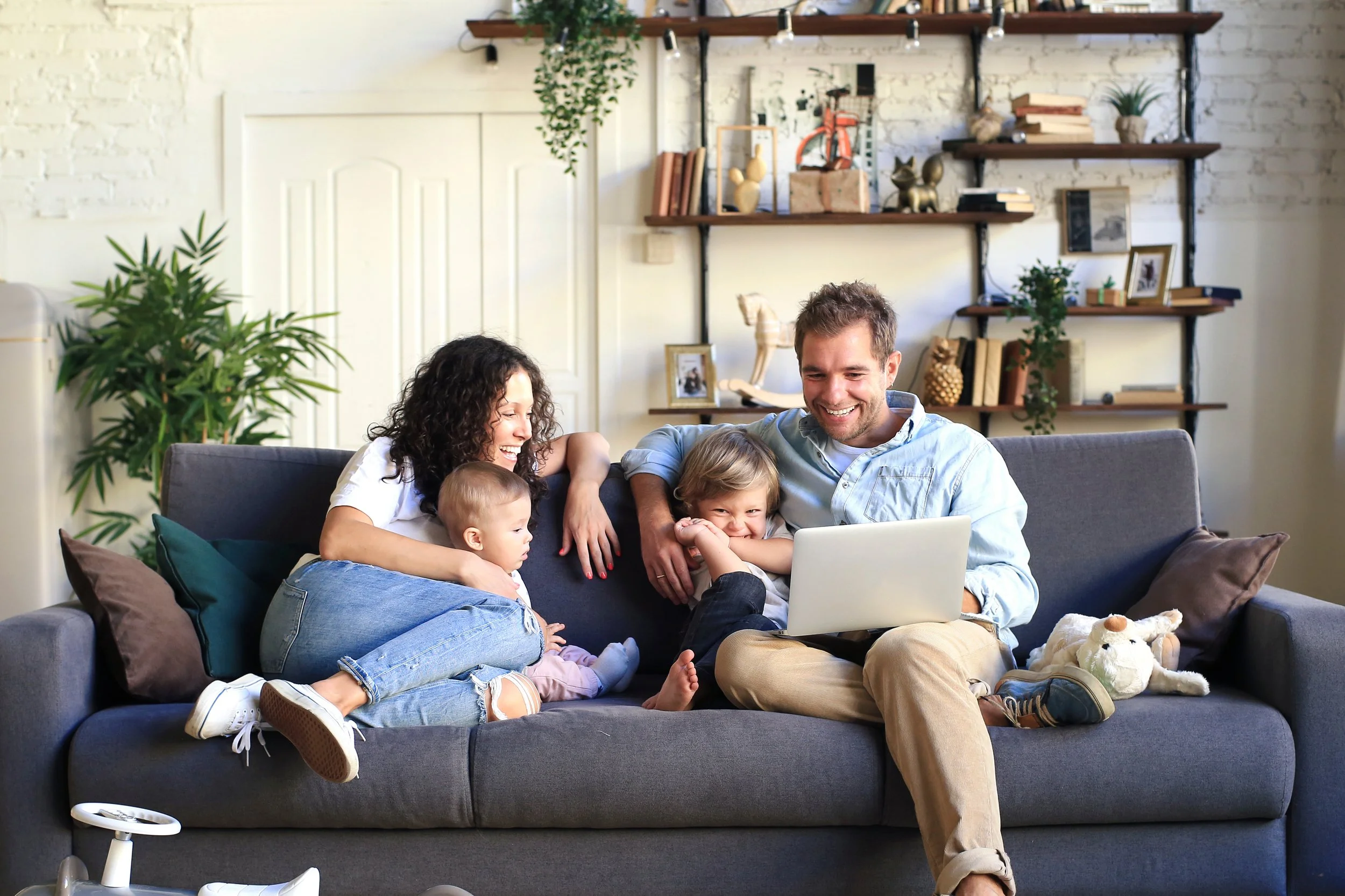 Family Reviewing taxes together with a professional tax preparation service