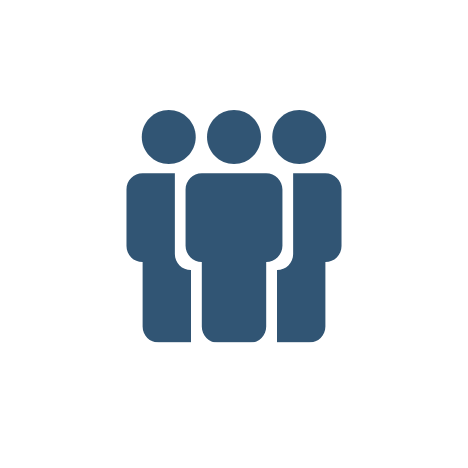 Icon of three stylized human figures standing side by side.