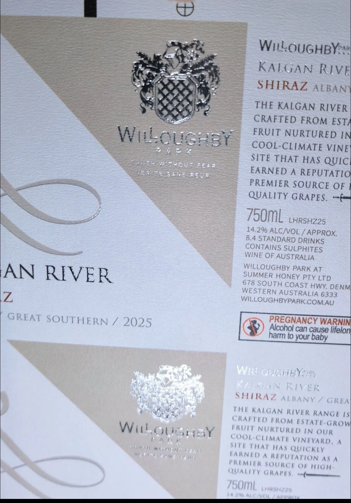 Premium wine label metallic foil and detailed finishing quality