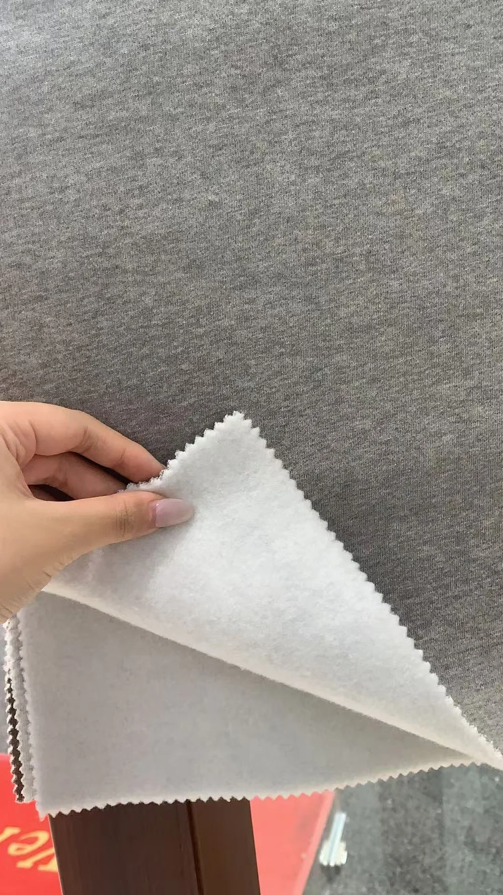 Reviewing fabric construction and lining during material selection