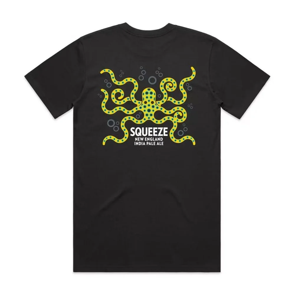 Custom printed black T-shirt merchandise example