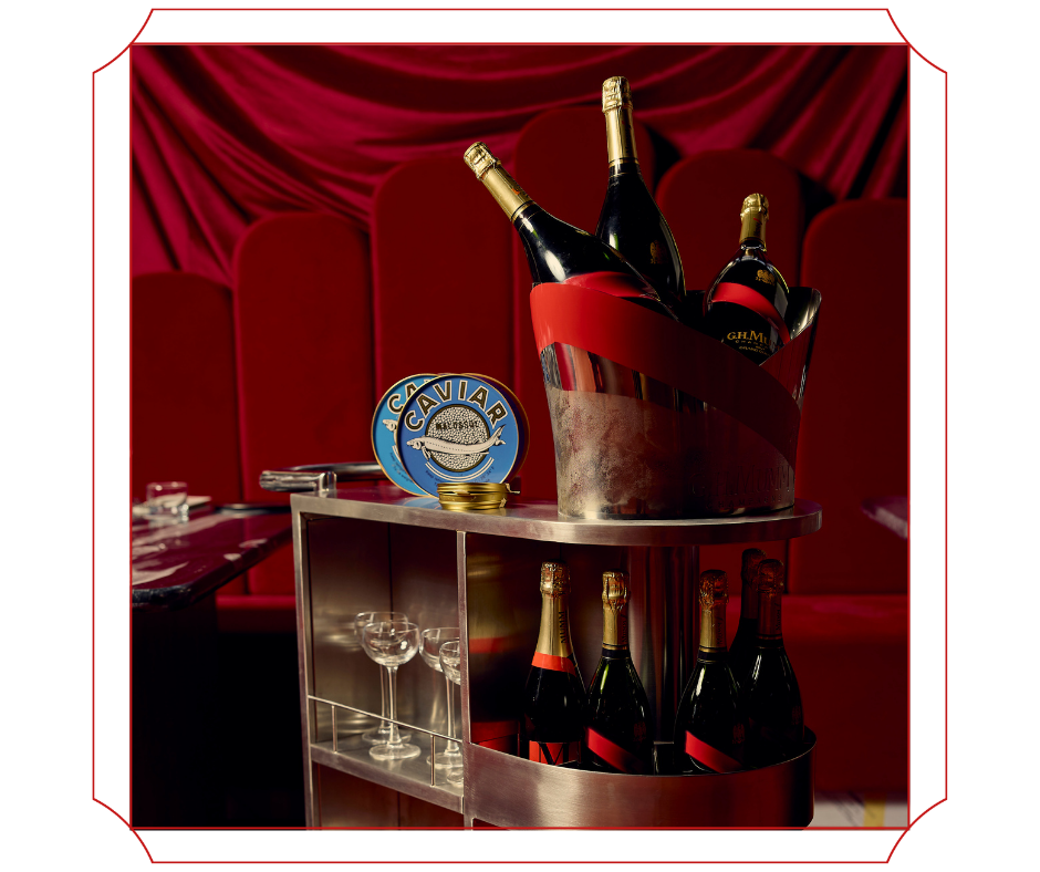 Caviar and Mumm champagne trolley at Frenchie on Collins Street