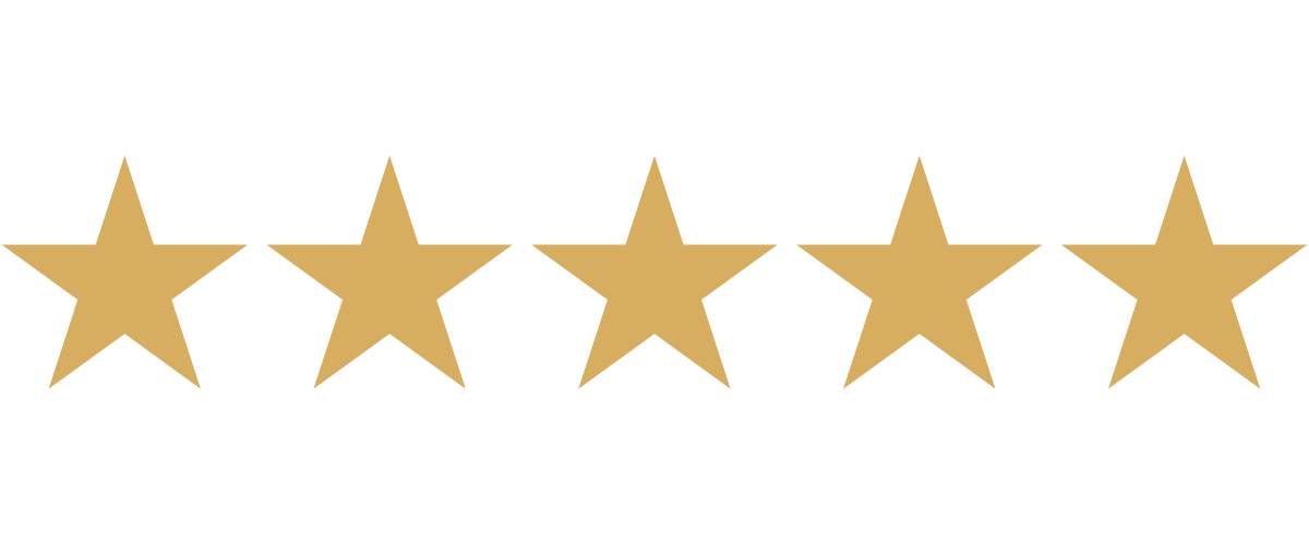 Five black horizontal lines, each with three navy blue stars underneath, on a white background.