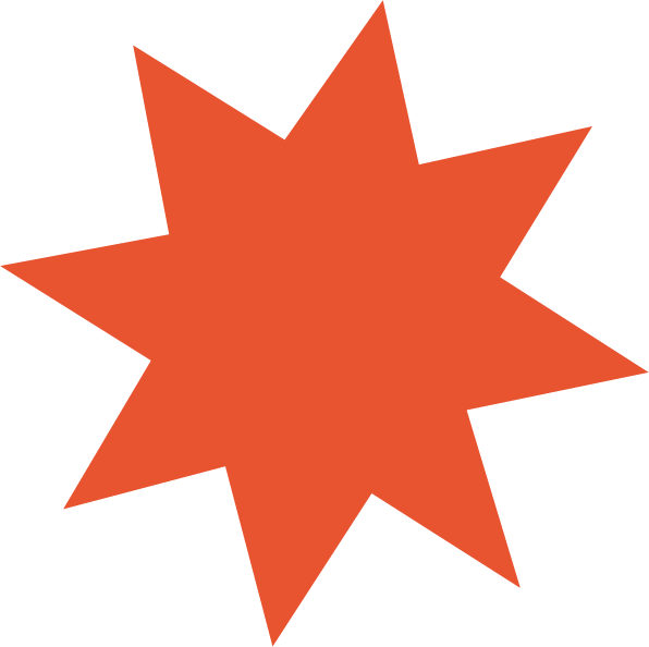 Bright orange explosion starburst