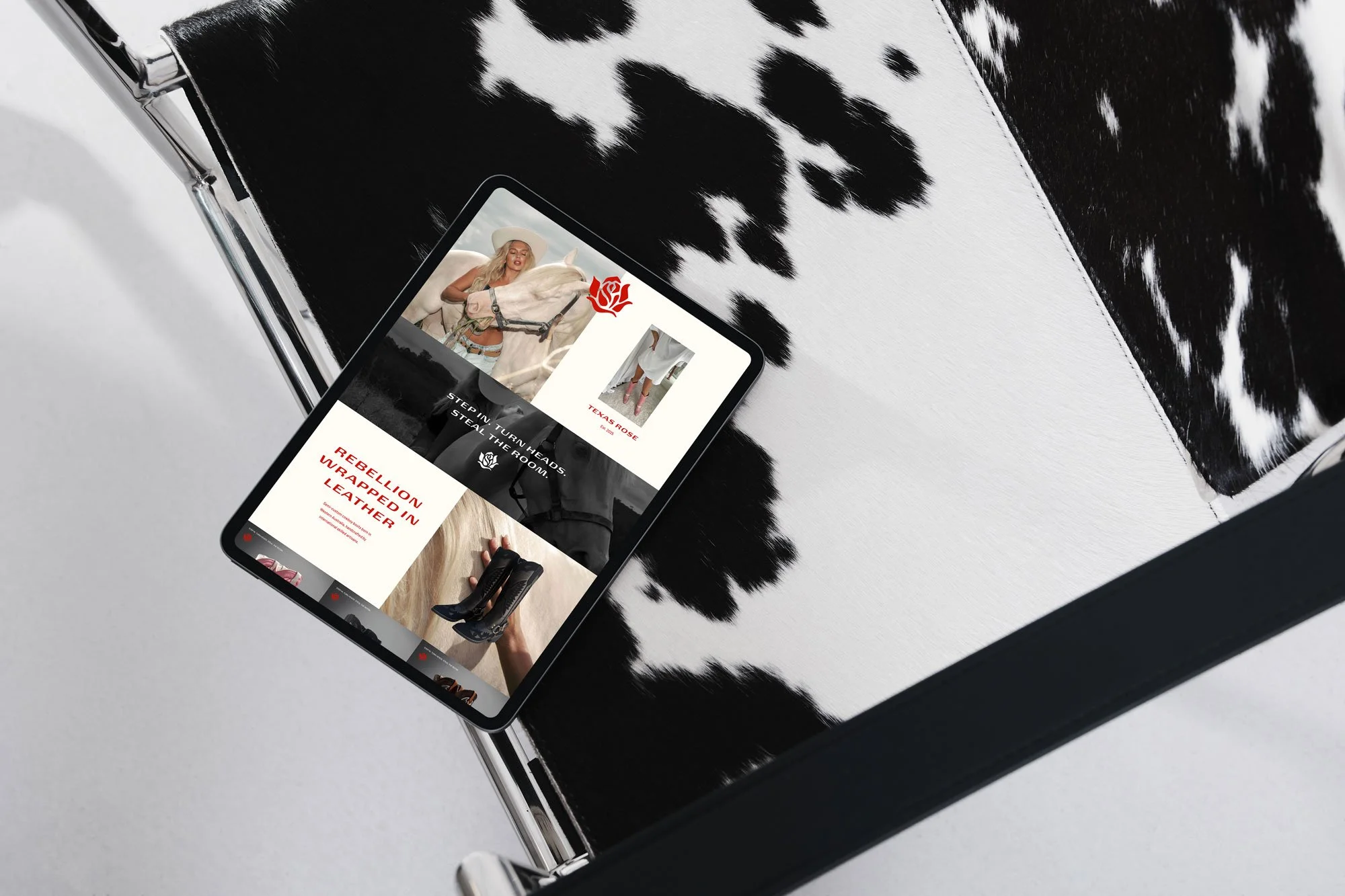 A mockup of the Texas Rose website created by Will Travel for Disco