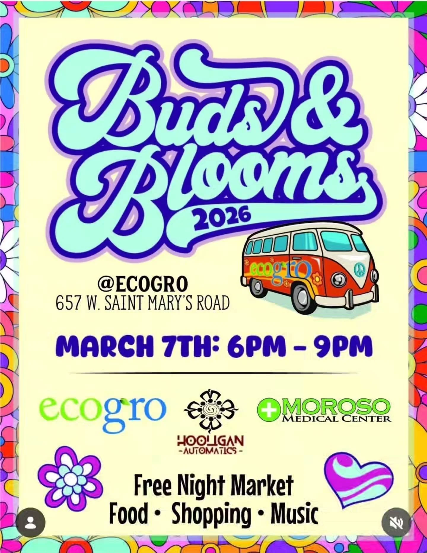 Tucson! Join us tomorrow night for the @budsandbloomsecogro free night market 🌿

🗓 Saturday, March 7
⏰ 6&ndash;9 PM
📍 @ecogrollc &mdash; 657 W St Marys Rd

We&rsquo;ll be giving out samples and running a special promo ✨

Come hang out and say hell