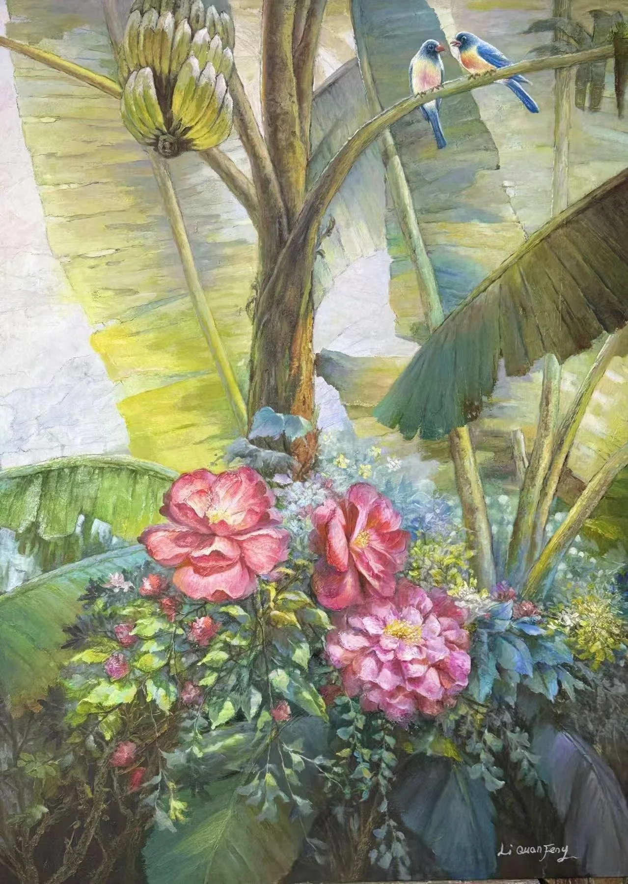 Banana Shadows and Floral Melodies