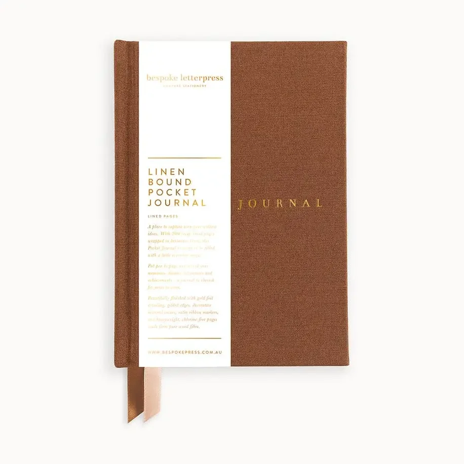 Linen Bound Pocket Journal - Mocha.webp